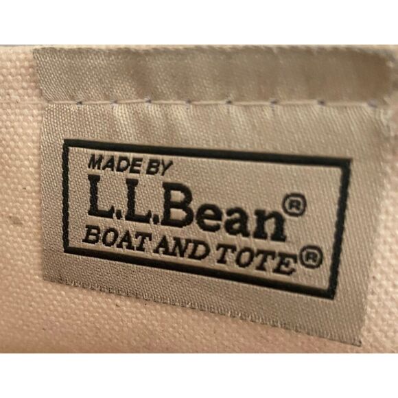 VTG LL Bean Boat & Tote Canvas Bag Stiff and Clean No Wear or Flaws Medium - Picture 7 of 7